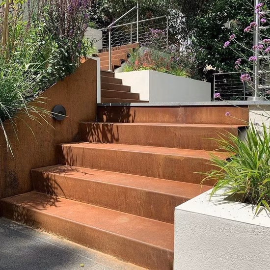 Lackierende Außentreppen aus Stahl, Gartenstufen